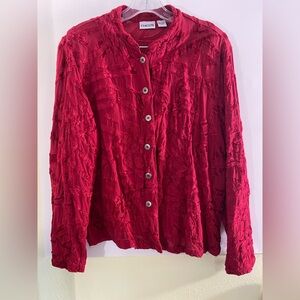 Chico’s Elegant Red Textured Women's RatonTop